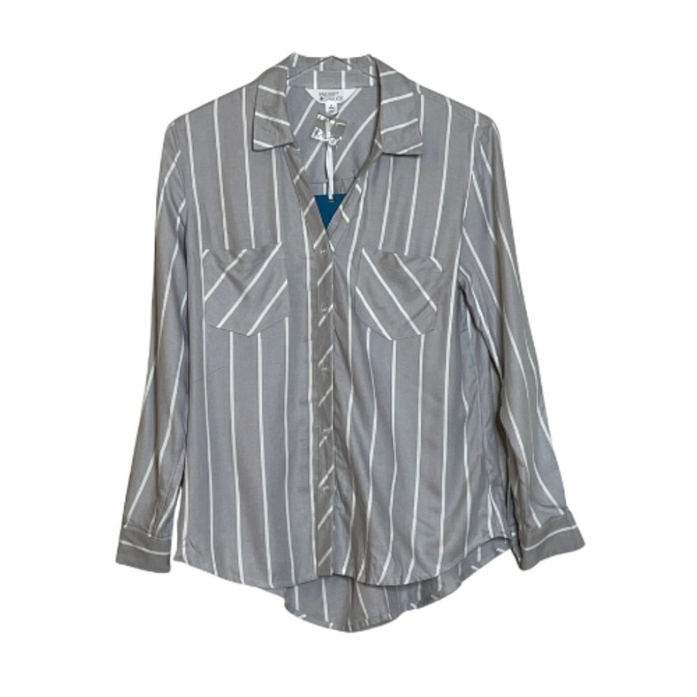 NWT Market & Spruce Stitch Fix Striped Button Down Shirt Sz. M Petite